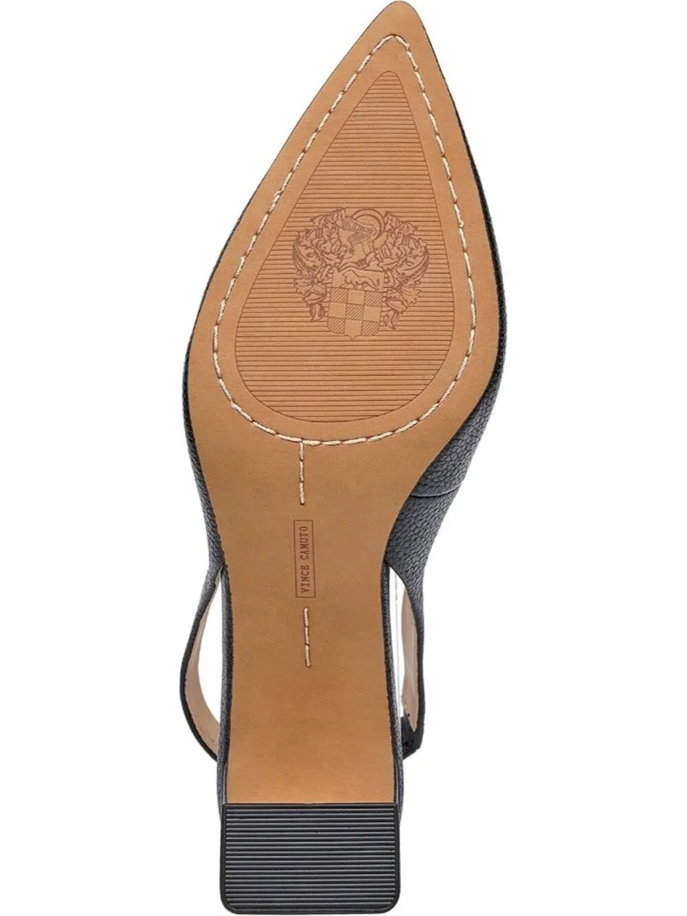Women's Black Comfort Pointed Toe Solid Hamden Slingback Pump Block Heel Shoes